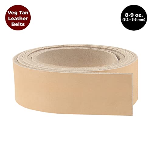 #2 Vegetable Tan Import Cowhide Leather Strip 8/9 oz Size: 3-1/4x50 - size: 3-1/4x50"