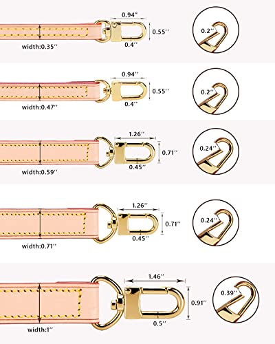 VanEnjoy Genuine Vachetta Leather Crossbody Replacement Straps for Purses Shoulder Bags (1" W Yellow) - color: 1"w Adjustable