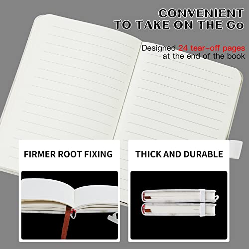 2Pack Pocket Notebook Small Notebook Journal Notebook 4 inches x 5.7 inches 200 Pages Leather Cover With Pen Holder Page Marker Ribbons (Marble) - color: Marble
