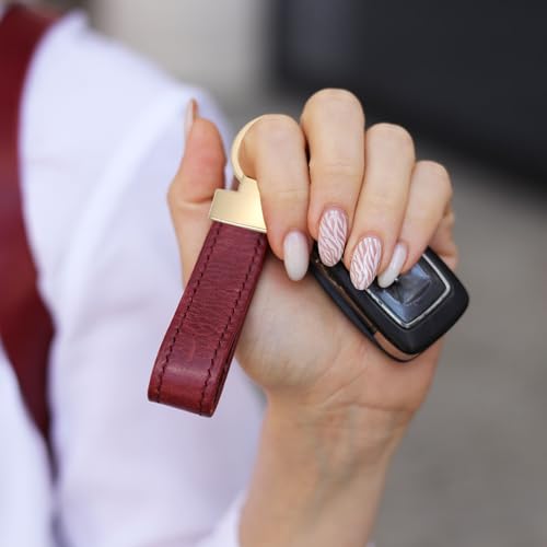 PATIKIL 5 Sets Key Fob Hardware with Split Ring, 1 Inch Key Hardware Set with 2 Screws for Car Keychain Wristlet Lanyard Leathercraft, Golden Tone - color: Golden Tone