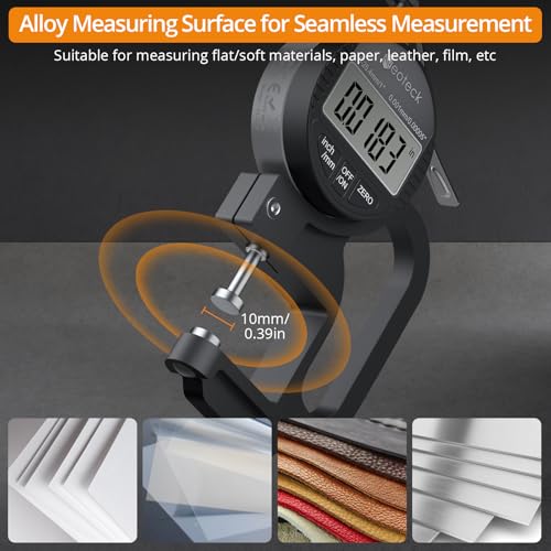 Neoteck Digital Thickness Gauge 1inch/25.4mm,0.00005inch/0.001mm Accuracy - color: Silver-black, size: 0-1"/0.00005"