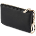 Veki Coin Purse Change Mini Purse Wallet with Zipper, Solid color-Black | Fashionable Bag for Men Women, Key Chain Pendant Leather Classic Clutch Purse - color: Solid color-Black