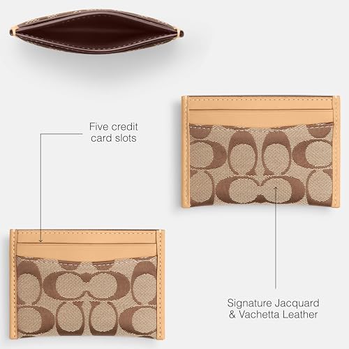 Coach Essential Card Case - color: Khaki Light Peach