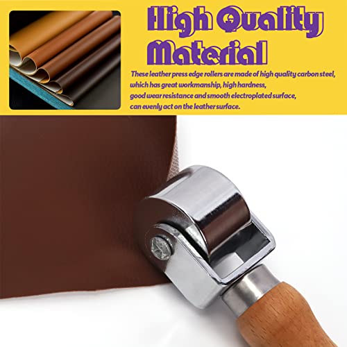 Swpeet 1Pcs 26mm Heavy Duty Leather Press Seam Roller Assortment Kit, Leather Press Laminating Roller Edge Roller Leather Edge Creaser and Smoother Platen Tool for Leather - size: 26mm