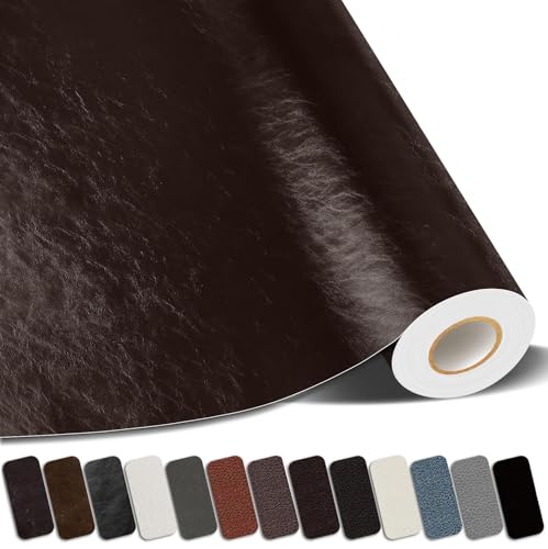 Self-Adhesive Leather Repair Patch, Vinyl Repair Kits for Couch | Glossy, Self-adhesive, quick repair, strong stick, large size, couch repair patch, furniture repair tape, cut to size - color: Glossy Dark Brown, size: 3.5X79 Inch