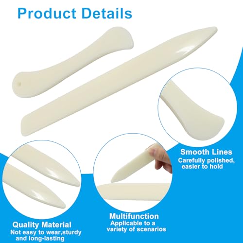 OSVJE Bone Folder, 4 Pack, Plastic Crease Maker Scoring Tool | Folding Bookbinding Tool, For Paper Crafts, For Quilting, For Leathercraft