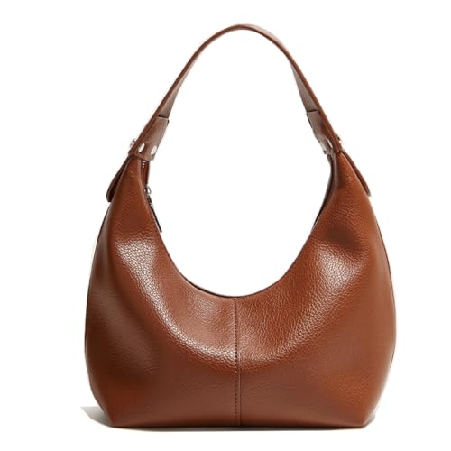 2026 Hobo Handbags, Vegan Leather Shoulder Bags for Women, Clutch Y2K Purse Handbags Tote Bag | Vegan Leather - color: Brown