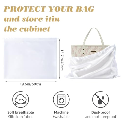 12 Pack Dust Bags for Handbags Travel Storage Pouch Silk Cloth Bag - color: E-Multicolor, size: 19.6x15.7in