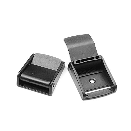 CooBigo 5pcs Webbing Cam Buckles Plastic Black Toggle Clip Backpack Straps - color: 1-1/4 Inch