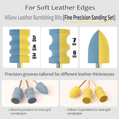 Leather Burnishing Bits for Rotary Tools – Precision Edge Finishing | For precision leather edge sanding and polishing with 600 & 1000 grit rubber bits.