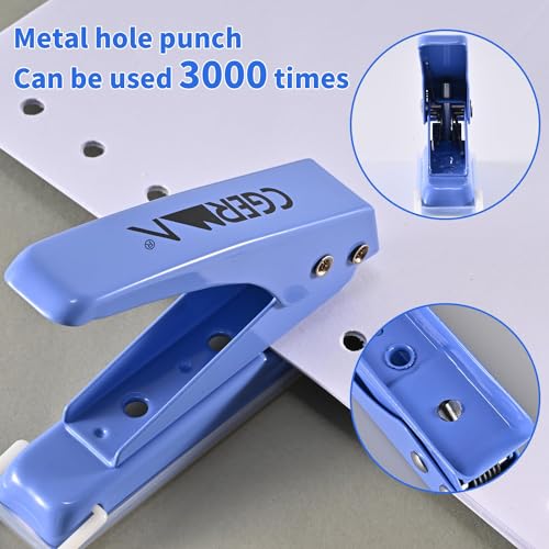 Single Hole Punch, 3 Pack Paper Puncher,Labor-saving, 1 Hole Punch, 15 Sheet Capacity, 1/4 Inch Hole Portable Punch, with Lock, Used for DIY Art Project Production and Paper Modification, Suitable for Home Office and School - size: Assorted Colors 2 Pack