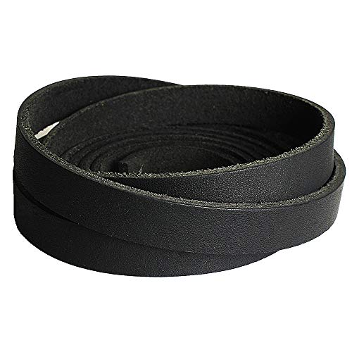 (TM) Genuine Leather Strap Leather Strip 1/2 Inch Wide and 72 Inches Long, Black - color: Black, size: 1/2inches_2yards