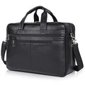 Polare Full Grain Napa Leather 17" Briefcase Work Bag Business Case For Men - color: Black(updated Version)