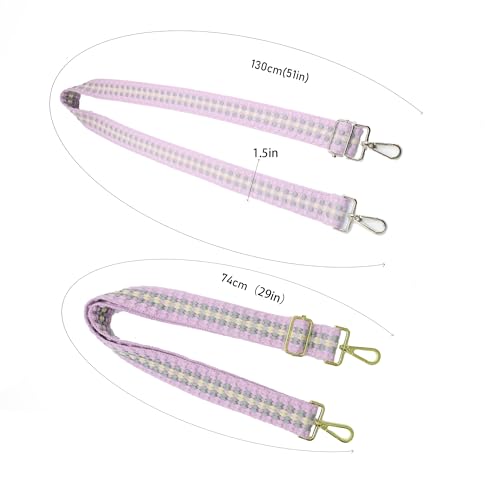 1.5" Wide Purse Strap Adjustable Replacement Gold Hardware Long Crossbody Bag Strap for Thick Shoulder Bags Canvas Handbags Straps - color: Gold Hardware-530