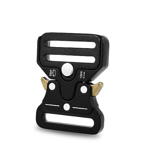CooBigo 1-1/4" 2 Pack Heavy Duty Tactical Belt Buckle, Metal Tactical Buckle Quick Release Clip Strap Clasp for Dog Collar Hardware Harness Vest Backpack Clip Replacement - color: C: 1-1/4" Black 2pcs
