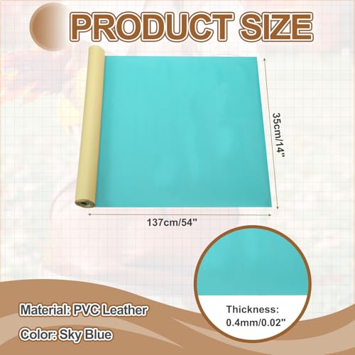 MECCANIXITY Leather Repair Patch 14"x54" Self-Adhesive Leather Vinyl Repair Tape Kit for Furniture Couches Sofa Chair Car Boat Seats Jackets, Sky Blue - color: Sky Blue