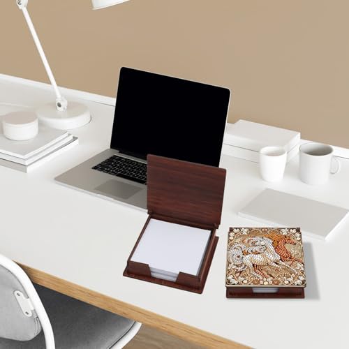 JISHSHAY Diamond Painting Note Box Horse Diamond Art Sticky Note Holder Gem Art Notecard Box Gem Painting Mosaic Kits for Adults Embroidery Kit Memo Pad Holder, Contains 160 Sheets of Paper - color: Horse