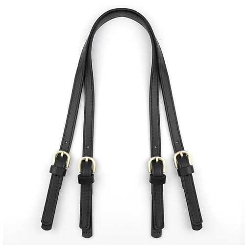 XIMEO 2 Pack Adjustable PU Leather Replacement Purse Straps with Buckles | Adjustable Length, PU Leather Material, Metal Buckles, Handbag Repair and DIY Projects - color: Black