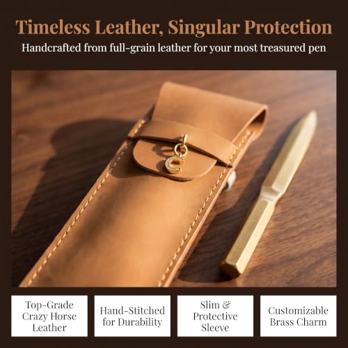 Personalized Initial PU Suede Pen Pouch - Office and Professional Storage Accessory, Ideal Gift for Coworkers (C) - color: C
