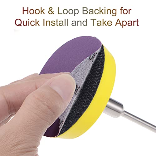 uxcell 30Pcs 3" Purple Sanding Discs 240 Grits Hook and Loop Sand Paper | Professional Aluminum Oxide Sanding Pad for Wood Metal Paint Finishing Wet Dry Polish - style: 240 Grit