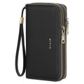 GOIACII Wristlet Wallets for Women 2 Zip Around Ladies Clutch Black - color: Black