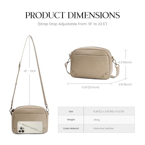 befen Anti-theft Crossbody Bag for Women Genuine Leather, Small Cross Body Shoulder Handbags with RFID Card Slots - color: Z#taupe