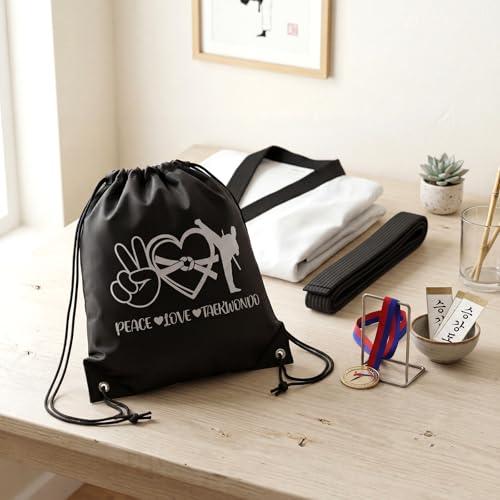 30 Pcs Taekwondo Martial Arts Party Favors Taekwondo Martial Arts Gifts Bags Bulk Karate Drawstring Backpacks for DIY Adults Sports Party Supplies - style: Taekwondo