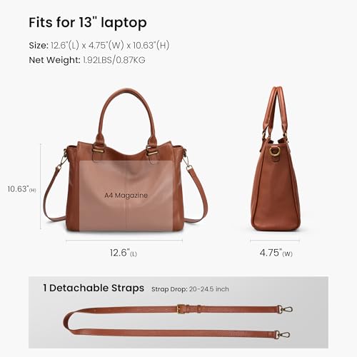 befen Soft Genuine Leather Purses for Women Medium Tote Satchel Handbags | Real Leather, Crossobody Strap, RFID Blocking, Card Slots, Multi-Pocket, Top Handle