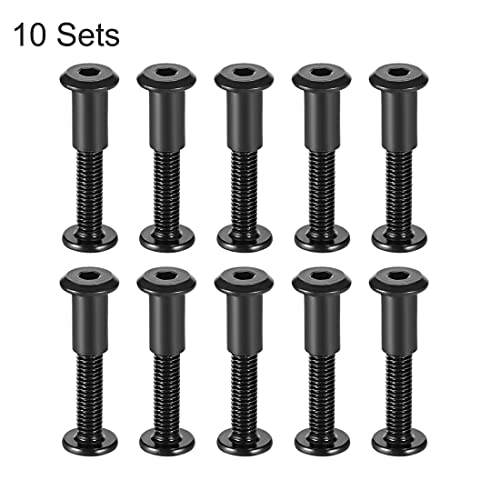 uxcell Screw Post Fit for 5/16" 8mm Hole Dia Male M6x40mm Black 10 Sets - size: 40mm