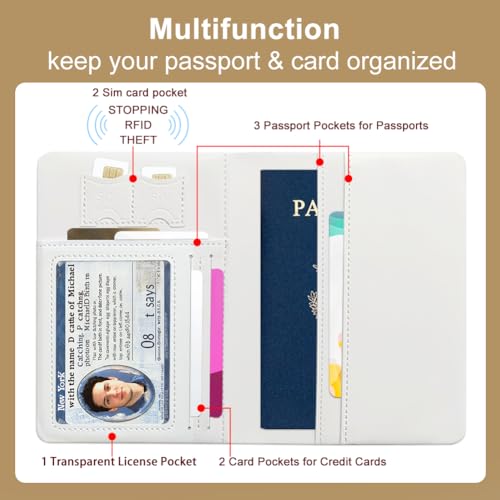 PU Leather Passport Holder Cover 5.9×4.3 Inch with Credit Card Slot Boarding Pass Slot Combo Blocking Passport Holder Wallet Cover Case for Travel Boarding Essentials(Desert Highland Cow) - color: Desert Highland Cow