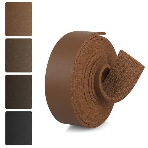 JinRuiKJ Top Grain Leather Strap - 1 Inch Wide 72 Inches Long Light Brown Leather Strips - Very Suitable for DIY Arts & Craft Projects, Traction Ropes, Bag Straps, Furniture Handles - color: Light Brown, size: 1''x72'' (2.5x182cm)