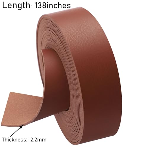 Picheng Faux Leather Strap for Crafts: 1 Inch Wide 138" Long Leather Strips - color: Brown, size: 1 Inch