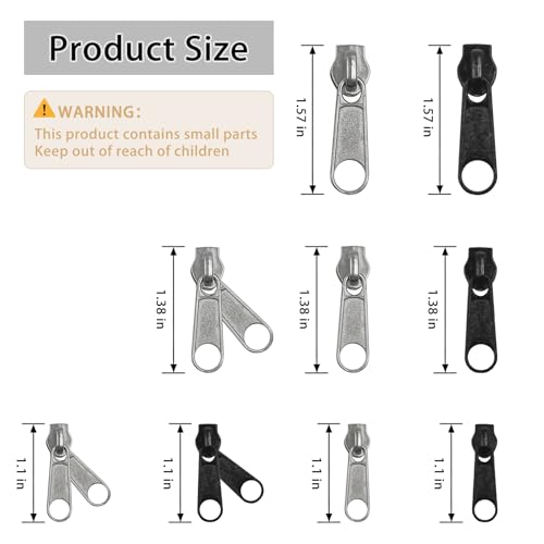 85PCS Zipper Repair Kit, 3 Sizes Replacement Sliders & Pulls for Metal Plastic Nylon Coil Zippers, Universal Zipper Fix Kit with Install Pliers for Jackets Coats Backpacks Luggage Tents