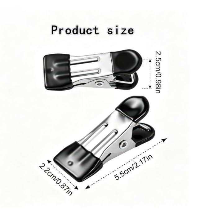 10Pcs ‎Black Leather Craft Sewing Knitting Clips Home Office Supply Stainless Steel Leather Securing Clip Holder No Trace Clip, Craft Supplies