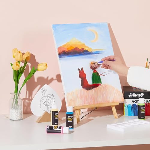 Artkey Vermilion Acrylic Paint - 2oz/59ml Acrylic Paints Professional Artists Painting Kit for Canvases Fabric Rock Leather Easter Egg Wood Ceramic Glass Art Craft Painting - color: Vermilion, style: Basics