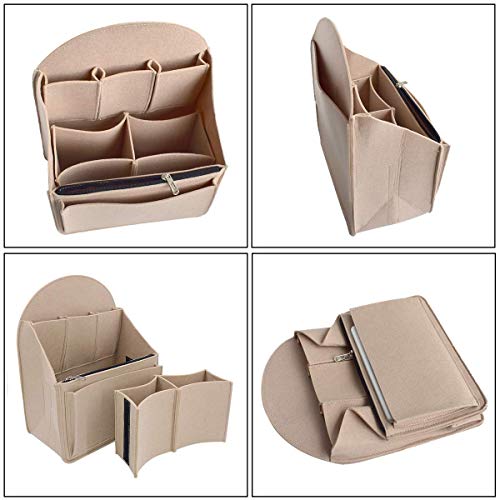 VANCORE Felt Backpack Organizer Insert for Rucksack Handbag Shoulder Bag (Beige,Large) - color: Beige, size: Large