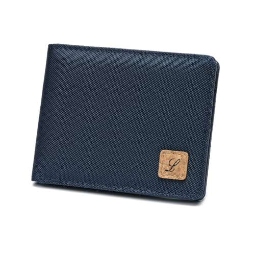 Lanyani Minimalist Fabric Wallet Bifold RFID Blocking - color: C-Navy Blue