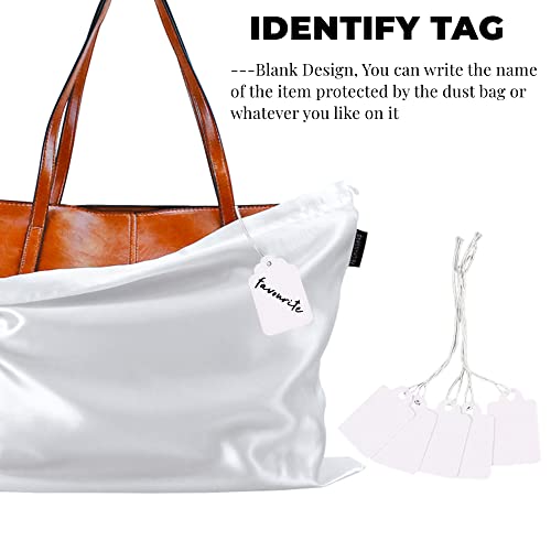 12 Pack Dust Bags for Handbags Storage Silk Cloth Bag With Drawstring Travel Storage Pouch for Handbag Purse Shoes Boots - color: 2 PCS White, size: 23.6 × 19.6 inches