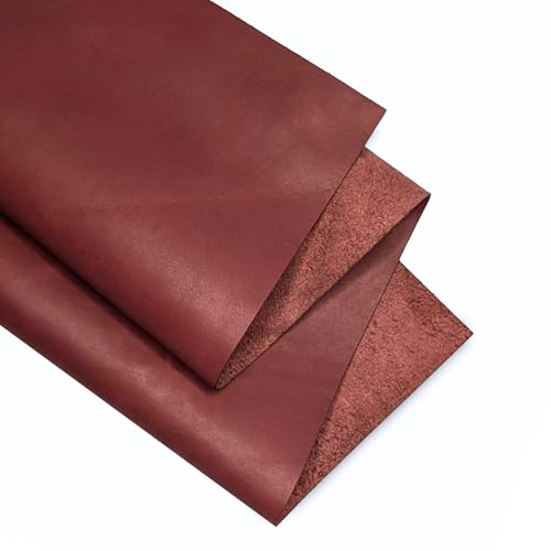 Genuine Leather Hide | 1.3-1.5 mm Thick | Full Grain Leather Sheet & Pieces for LeatherCrafting and Leatherworking Projects by Kozmo (Maroon, 06"X12") - color: Maroon, size: 06"X12"