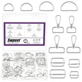 Swpeet 48Pcs 4 Sizes Silver Metal D Ring & Rectangle Adjuster Triglides Slides Buckle & D Ring Swivel Lobster Clasp Kit, Semi-Circular D Rings Roller Pin Buckles Swivel Snap Hook for Belt DIY Crafts - color: Silver