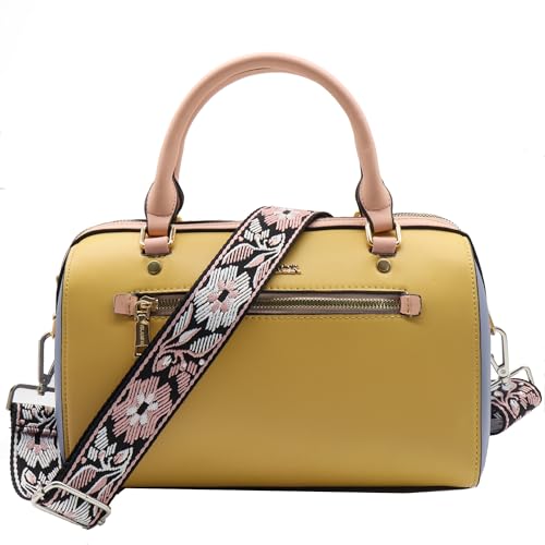 1.5" Wide Purse Strap Silver Hardware Adjustable Replacement Long Crossbody Bag Strap for Thick Shoulder Bags Canvas Handbags Straps - color: Silver Hardware-Light Orange