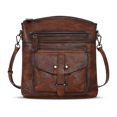 HESHE Leather Crossbody Bags for Women Shoulder Handbags Satchel Purse | Spacious Medium Crossover Shoulder Purse with Adjustable Sling Straps Lightweight Hobo Bags for Work,Travel and Daily Use - color: Coffee