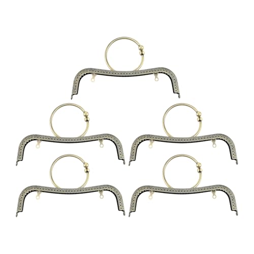 5PCS Bronze Metal Purse Clasp Frame,8.7" x 5.9" Arch Kiss Lock | Wallet Framework for DIY Sewing Craft, Handmade Coin Bag/Handbag/Shoulder Strap Bag, Smooth Surface Hardware - size: 8.7 Inch