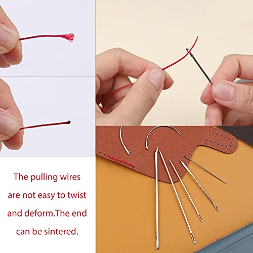 Waxed Thread, Upholstery Needle and Thread 32 Yards Red - color: Red, size: 32Yard