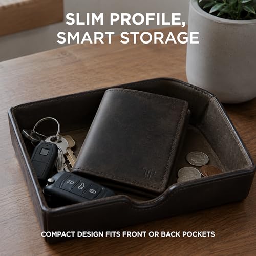 Leather Wallet – TrifoldCard Holder | Real Genuine Leather Mens Wallet | RFID Secure | Fits 8 Cards | Tap to Pay Feature | Quality Credit Card Holder (Brown) - color: Brown