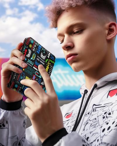 Bistup Boys Wallet Cute Leather Bifold Wallet Video Game for Teen Boys Cool Fun Credit Card Cash Id Holder Rfid Blocking Gamer Bi Fold Small Wallets With Coin Pocket Slim for Teens Youth Little Boy - color: Color Game