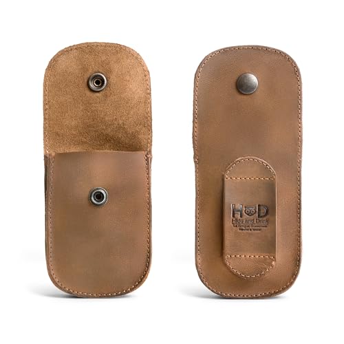 Hide & Drink, Holster Pouch, Durable EDC Waist Bag for Coins, Pocket Wallet, Headphones, Personal Items, Conveniently Attaches to Belt, Full Grain Leather, Handmade - color: Single Malt Mahogany