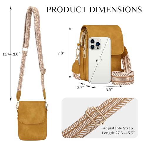 Fashion Small Crossbody Bags for Women Trendy Designer Cell Phone Purses - color: Yellow
