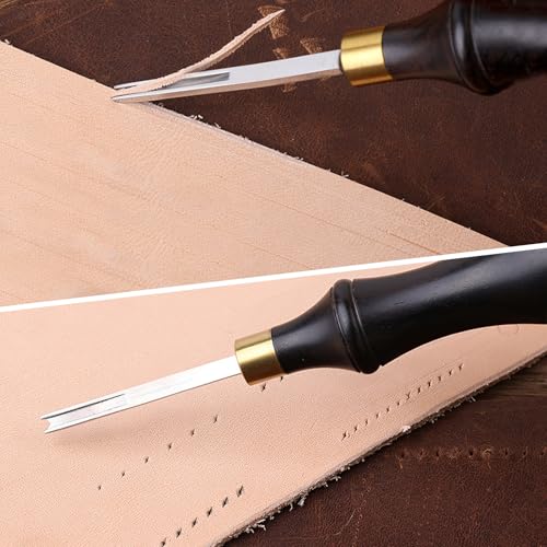 YZLIEZRE Leather Edge Bevelers, Edge Skiving Beveler 0.8mm, 1.3mm,1.8mm,2.3mmLeather Working Tools Skiver Tool for Leathercraft Working (4# 2.3mm) - size: 4# 2.3mm