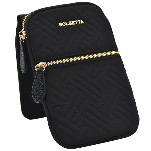 Magnetic Hip Pouch - RFID Blocking Pouch and Key Fob Protector - Zippered Pocket, Magnetic Snaplock Attachment - Lightweight Travel Wallet, Hip Bag for Concerts and Errands - Black Quilt - color: Black